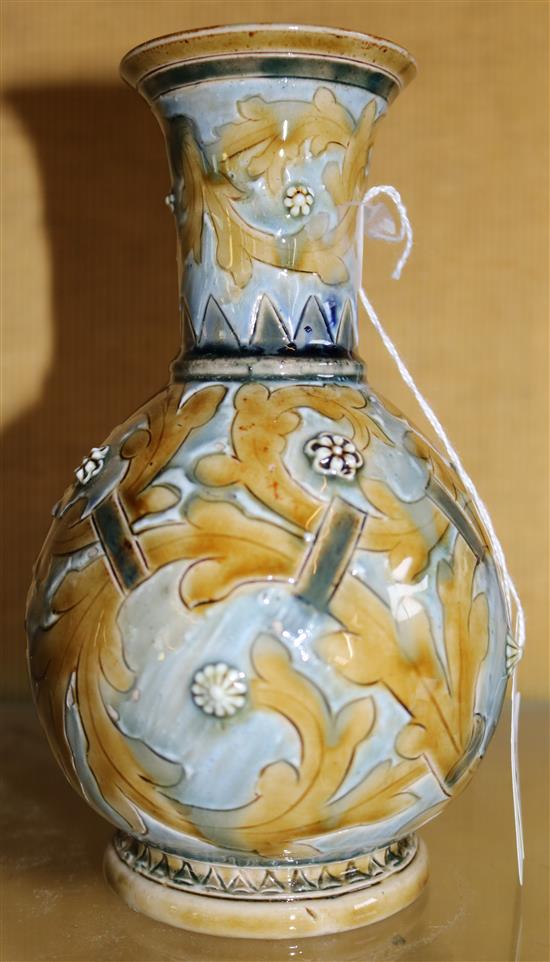 A Doulton Lambeth Art Nouveau bottle-shaped vase by Arthur Barlow